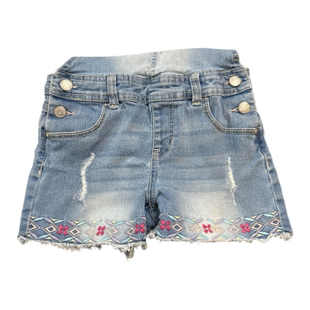 Jordache Blue and Pink Embroidered Overalls - Picture 4 of 5
